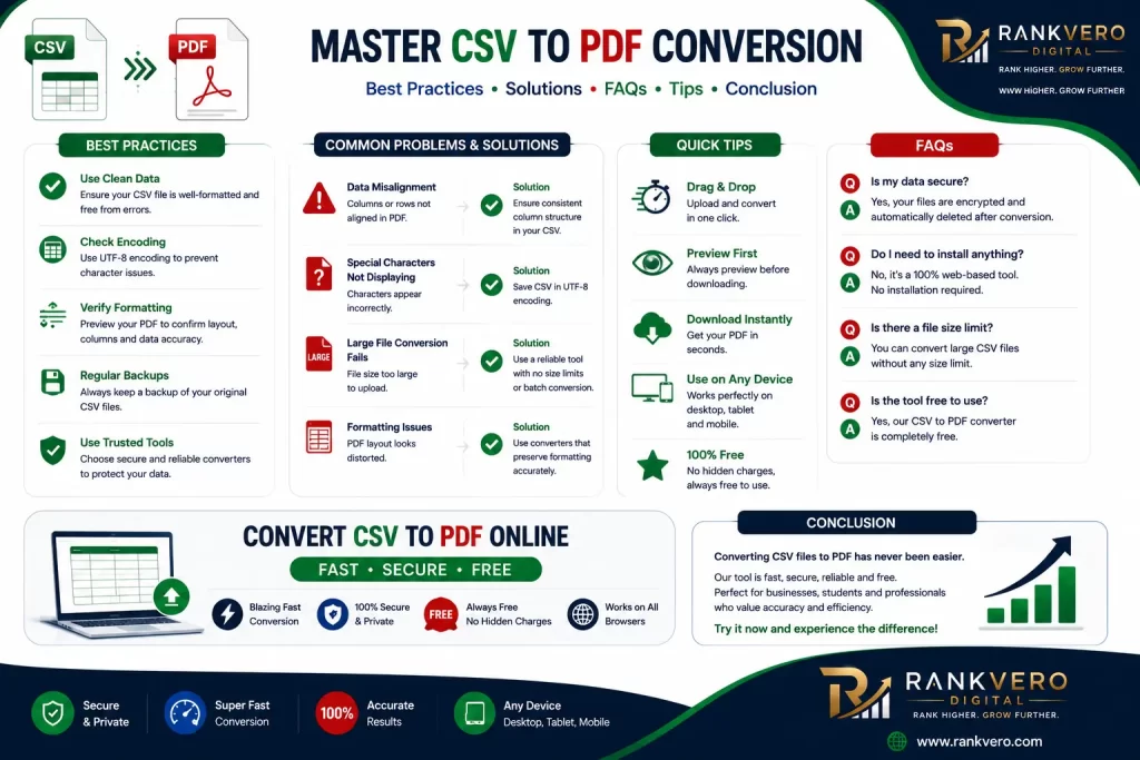 Best  Practices CSV to PDF Conversion